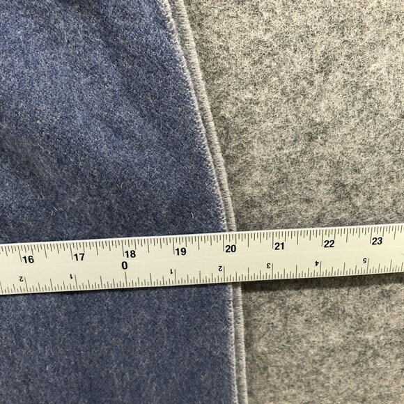 M0851 Wool Scarf Dusty Blue Fringe Rectangle Oversized Winter - Picture 7 of 7